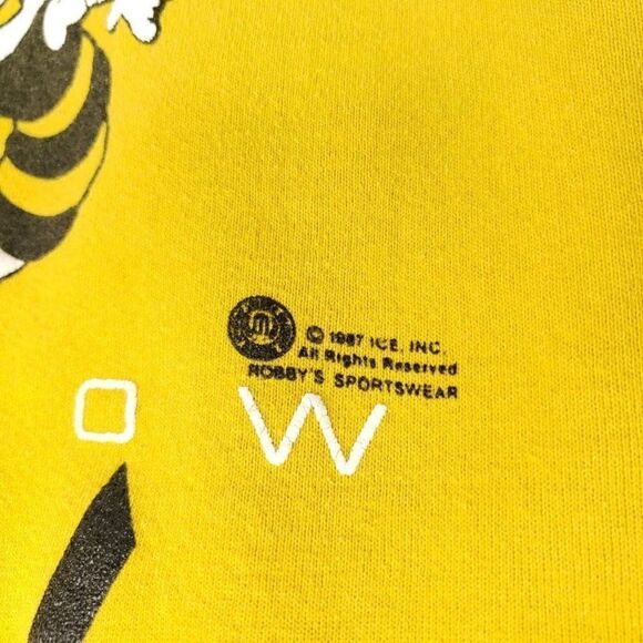 Georgia Tech Yellow Jackets Sweatshirt Vintage 80s GA Spellout Wraparound Print - Picture 3 of 10